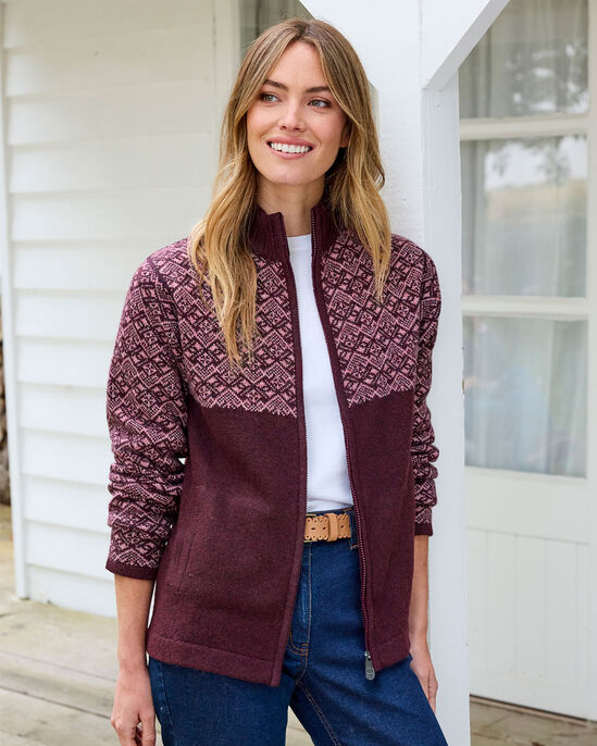 Fair Isle Zip-Through Cardigan